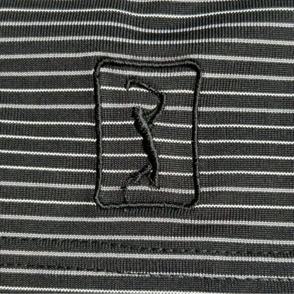 PGA Tour Polo Short Sleeve XXL  Black Pinstripe Golf Shirt - Picture 5 of 12